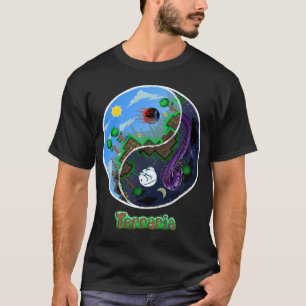 Camiseta Diseño de terror de noche y día del juego Terraria
