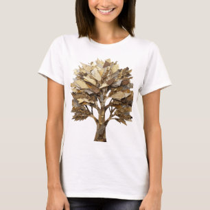 Camiseta Diseño de texto ÁRBOL DE LA VIDA Gris elegante dor