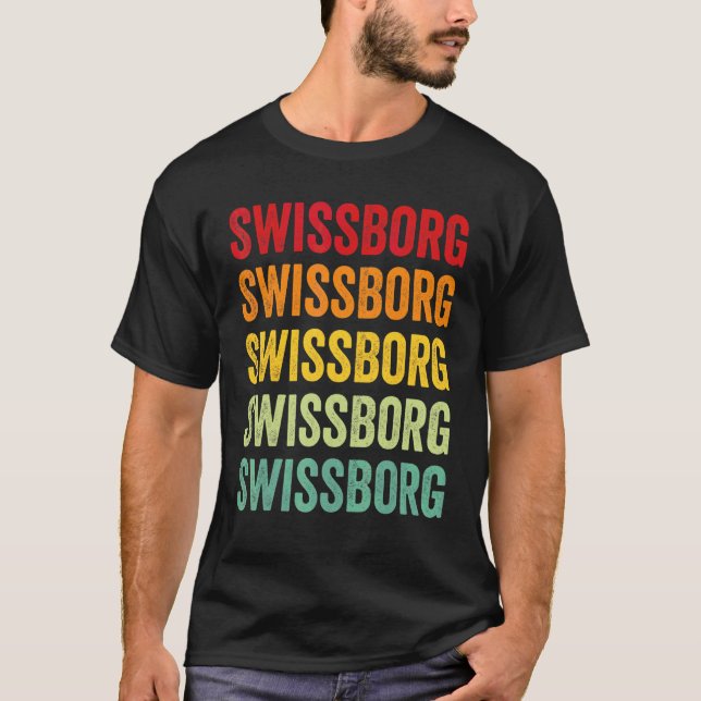 Camiseta Diseño de texto arcoíris crypto Swissborg (Anverso)