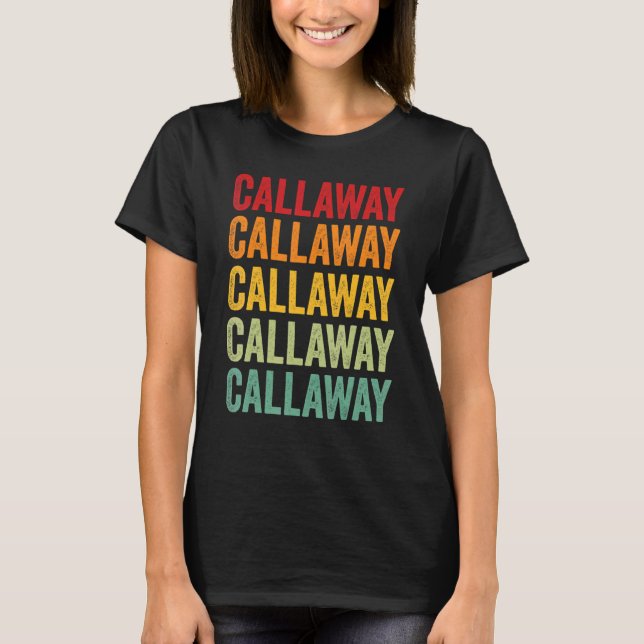 Camiseta Diseño de texto arcoiris del condado de Callaway (Anverso)