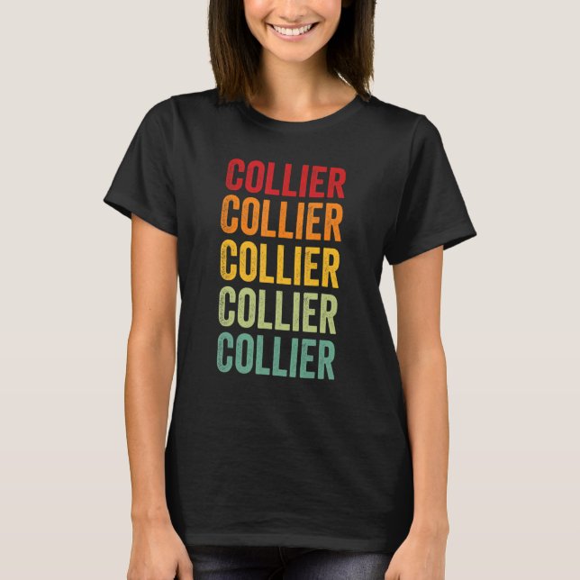 Camiseta Diseño de texto arcoiris del condado de Collier Fl (Anverso)