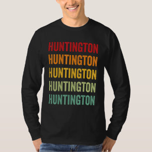 Camiseta Diseño de texto arcoíris del condado de Huntington