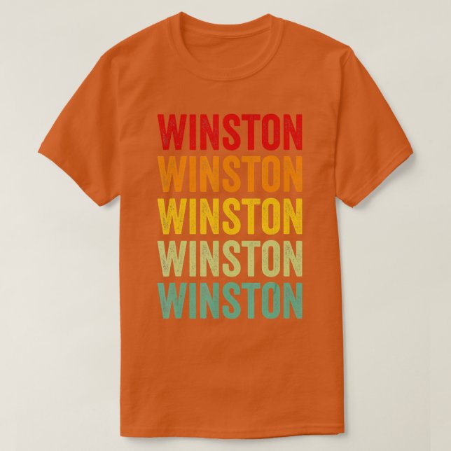 Camiseta Diseño de texto arcoiris del condado de Winston (Diseño del anverso)