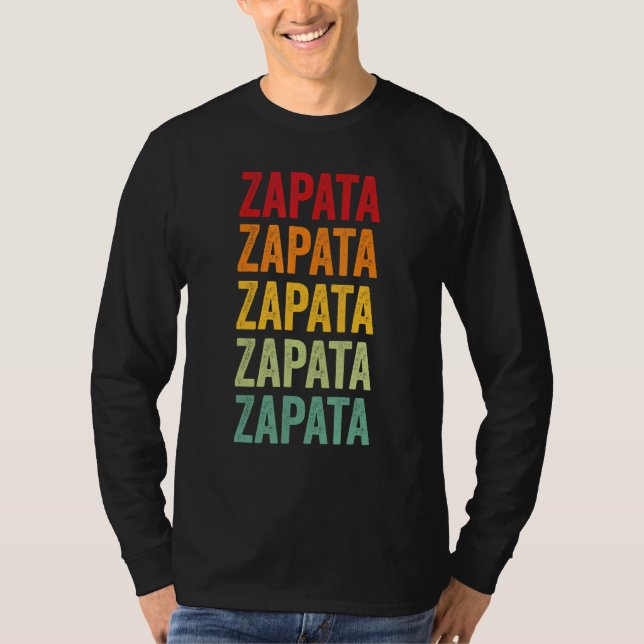 Camiseta Diseño de texto arcoíris del condado de Zapata Tex (Anverso)