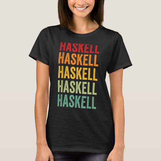 Camiseta Diseño de texto arcoiris en el condado de Haskell  (Anverso)