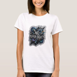 Camiseta Diseño de texto atractivo en plata SIN DISCULPAS
