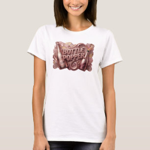 Camiseta Diseño de texto BOTTLE POPPER Rojo con Estilo