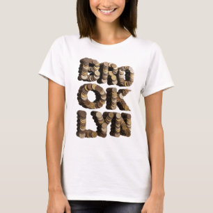 Camiseta Diseño de texto BROOKLYN dorado con estilo