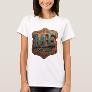 Camiseta Diseño de texto Catchy Gold ME EST 1998
