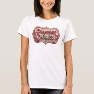 Camiseta Diseño de texto CHAMPÁN DESEOS Rojo Negrita