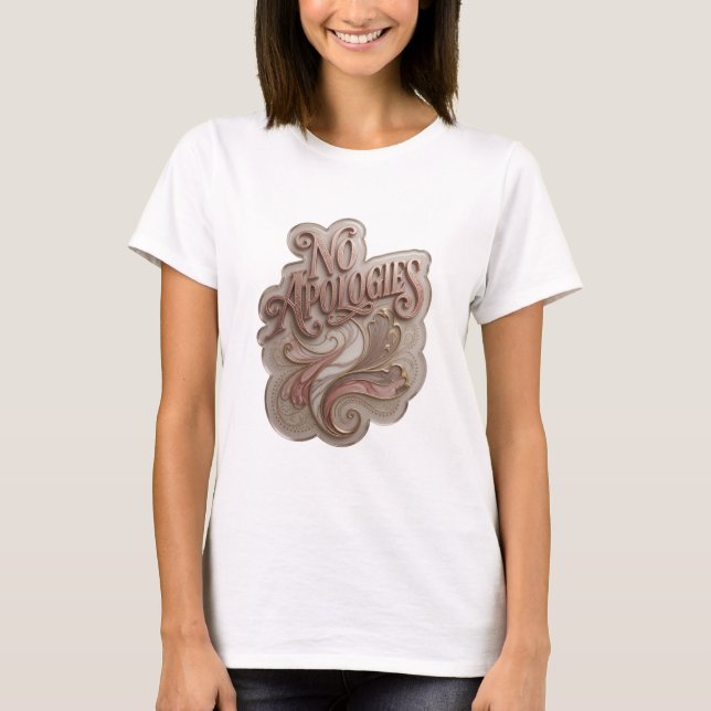 Camiseta Diseño de texto Clean Gold NO DISCULPAS (Anverso)