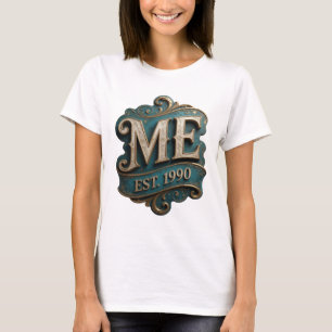 Camiseta Diseño de texto Cool Gold ME EST 1990