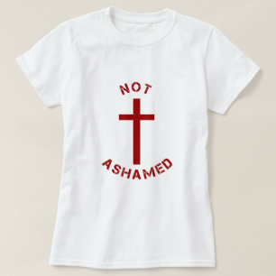Camiseta Diseño de texto cristiano no avergonzado de la Cru