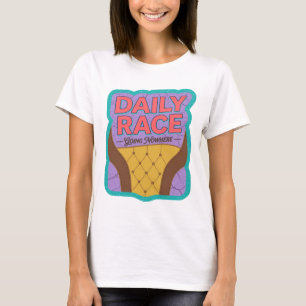 Camiseta Diseño de texto DAILY RACE Rosa Ingenioso