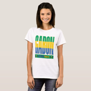 Camiseta Diseño de texto de bandera de Gabón