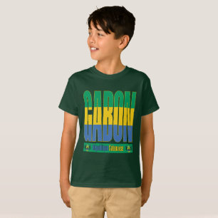 Camiseta Diseño de texto de bandera de Gabón