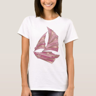 Camiseta Diseño de texto de BARCO DE CRISTAL ROSA de plata