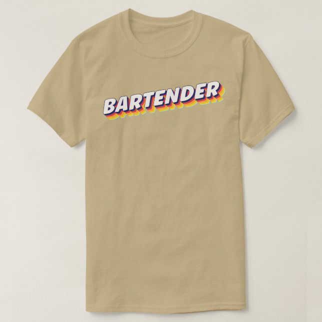 Camiseta Diseño de texto de Bartender Vintage (Diseño del anverso)