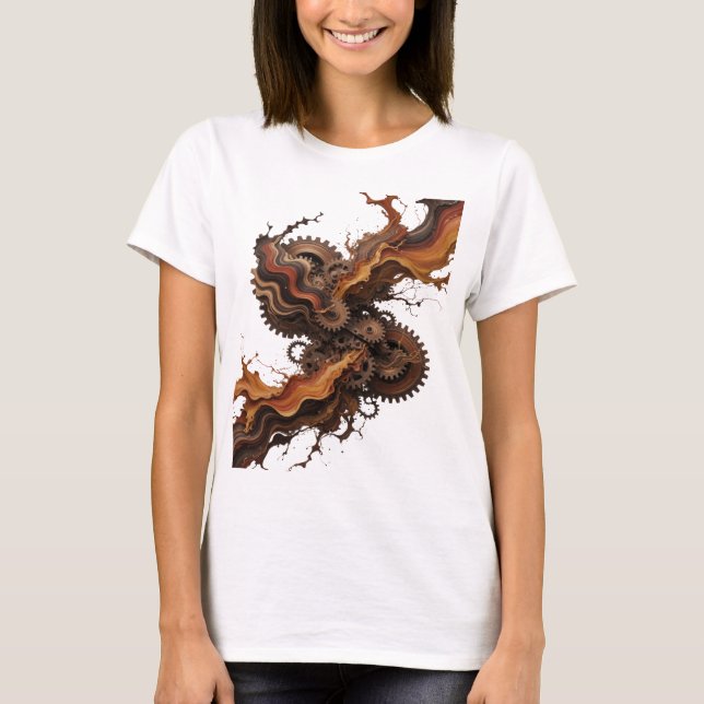 Camiseta Diseño de texto de CHOCOLATE ENGRANAJES Y OLAS de  (Anverso)