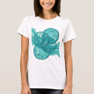 Camiseta Diseño de texto de CRISTALES AZULES y OLAS de Plat