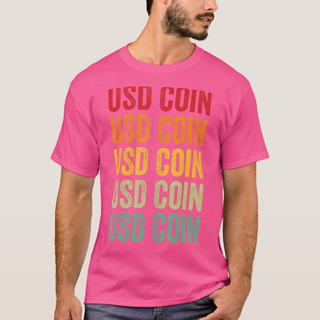 Camiseta Diseño De Texto De Crypto Rainbow De Moneda Usd (Anverso)