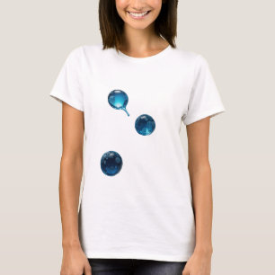 Camiseta Diseño de texto de GOTA DE AGUA de plata limpia