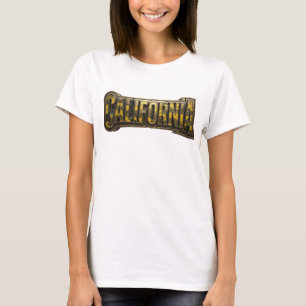 Camiseta Diseño de texto de naranja limpia CALIFORNIA