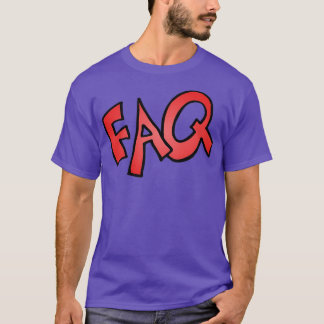 Camiseta Diseño de texto de preguntas frecuentes