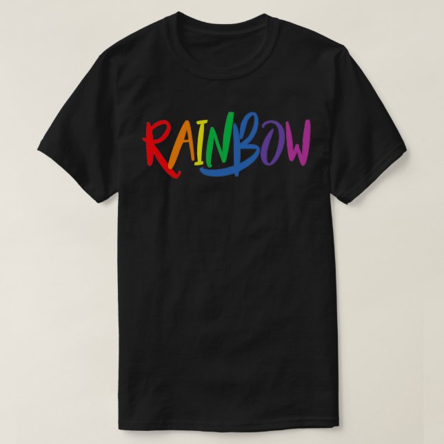 Camiseta Diseño de texto de RAINBOW para niños Chicas (Diseño del anverso)