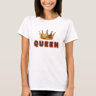 Camiseta Diseño de texto de reina con textura ardiente