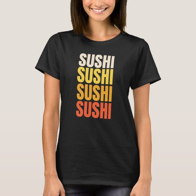 Camiseta Diseño de texto de sushi (Anverso)