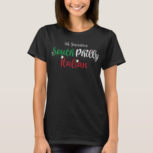 Camiseta Diseño de texto del patrimonio italiano del sur de (Anverso)