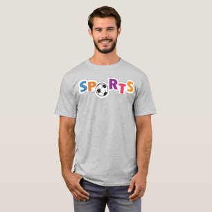 Camiseta Diseño de texto deportivo colorido con un balón de
