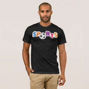 Camiseta Diseño de texto deportivo colorido con un balón de
