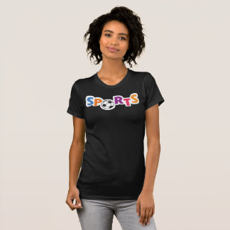 Camiseta Diseño de texto deportivo colorido con un balón de