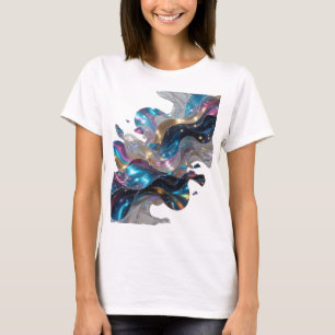 Camiseta Diseño de texto Dinámico SPACE GALAXY en plata