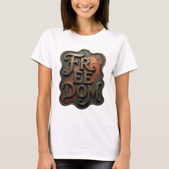 Camiseta Diseño de texto Dynamic Gold LIBERTAD (Anverso)