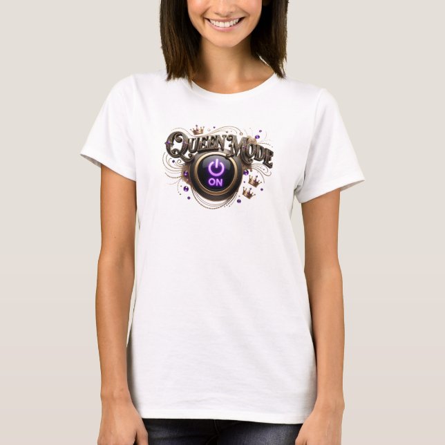Camiseta Diseño de texto Edgy Orange QUEEN MODE (Anverso)