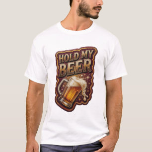 Camiseta Diseño de texto elegante HOLD MY BEER