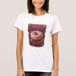 Camiseta Diseño de texto elegante púrpura I DONUT CARE