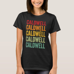 Camiseta Diseño de texto en arcoiris del condado de Caldwel