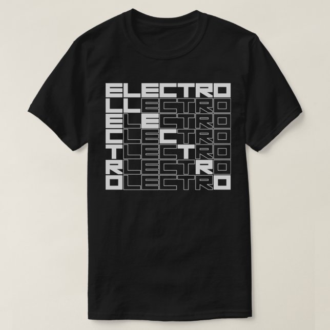 Camiseta Diseño de texto en negrita ELECTRO (Diseño del anverso)