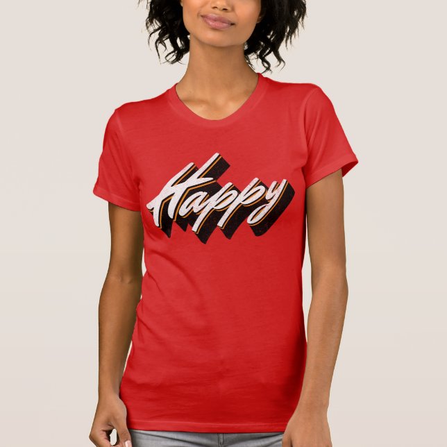 Camiseta Diseño de texto feliz (Anverso)