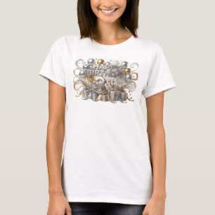 Camiseta Diseño de texto FELIZ CUMPLEAÑOS 3RD de color chic