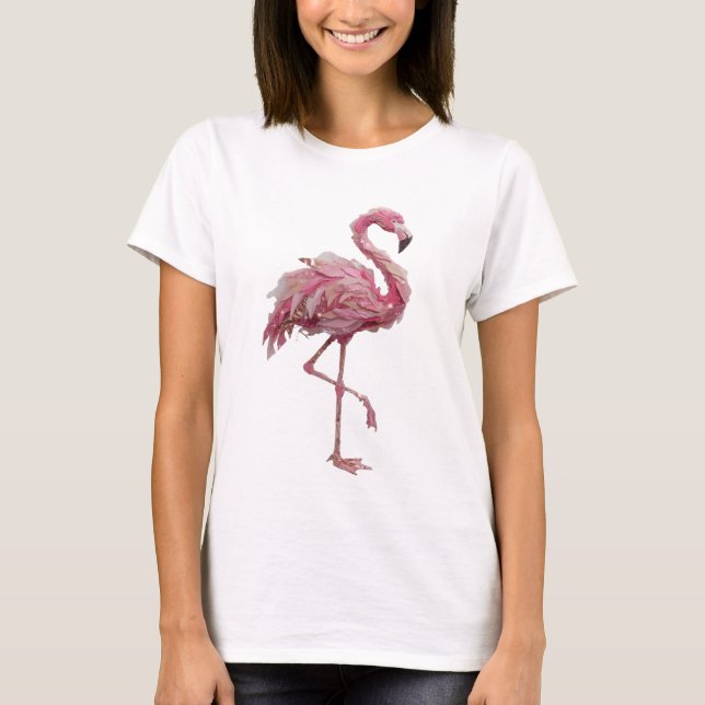 Camiseta Diseño de texto FLAMINGO Chic Silver (Anverso)