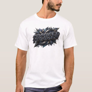 Camiseta Diseño de texto FOCALIZADO en azul marino icónico