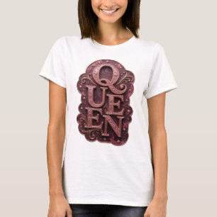 Camiseta Diseño de texto Fresh Gold QUEEN