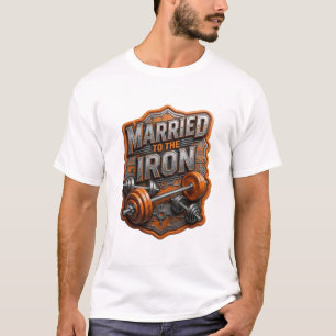 Camiseta Diseño de texto Gris de Moda CASADO CON EL HIERRO