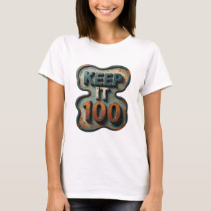 Camiseta Diseño de texto Hermoso Azul MANTÉNLO 100