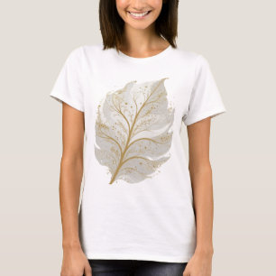Camiseta Diseño de texto HOJA RESPLANDECIENTE de oro fresco
